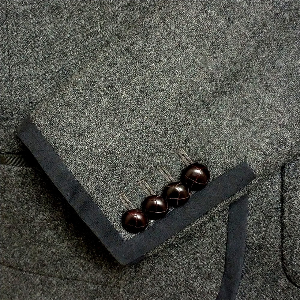 J.CREW DARK CHARCOAL PREPPY SCHOOLBOY WOOL BLAZER WITH BLACK TRIM - Picture 11 of 12